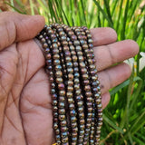 Black Rainbow Handmade Glass Beads Sold Per String/Line of 16 Inches Size About 4 Milimeters Sold Per Line of 16 Inches, Approx 98 Beads