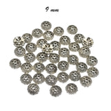 50 PIECES PACK' 9 MM SILVER OXIDISED CAPS
