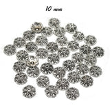 50 PIECES PACK' 10 MM SILVER OXIDISED CAPS