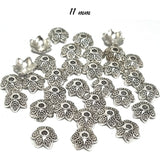 50 PIECES PACK' 11 MM SILVER OXIDISED CAPS
