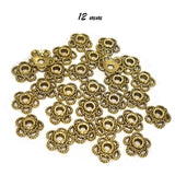 50 PIECES PACK' 12 MM GOLD OXIDISED CAPS