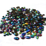 Rainbow finish Rhinestones Black Color Assorted Shape 4-10mm Size 1440 Pieces Pack