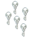 10 Pcs Lot, 30x14mm Key Charms for Jewelry Making Shiny Silver Color