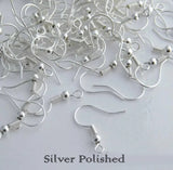 100 Pair Pack (200 Pieces)' Earring Making Ear Wire Hooks Silver Plated