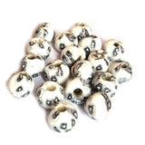 10/Pcs Pkg. Vintage Millefiori Trade Beads 16 Milimeter Size Base Color White Round Shape