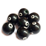 Evil Eye 10/Pcs Pkg. Vintage, old rare Beads in Size About 24MM Black Color