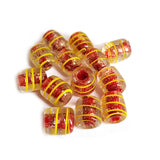 10/Pcs Pkg. Vintage, old rare Beads in Size About 14X16MM Red Color