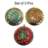 Set of 3 Pcs Stunning Tibetan Necklace making Pendant, 3 different Colors