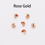 100 PCS Rose Gold PLATED CRIMP COVER FOR JEWELRY MAKING