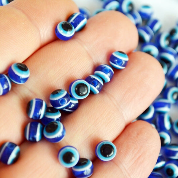 25 PCS PACK 6MM SMALL SIZE EVIL EYE BEADS – Madeinindia Beads
