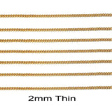 5 meters  2mm thin Gold plated chain for jewellery Making