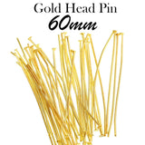 50 GRAM PACK 60MM LONG HEAD PIN JEWELRY MAKING ESSENTIAL COMPONENTS RAW MATERIALS