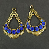 42x28mm, Antique Hoop Chandbali Earrings This beautiful pair of chandbalis with delicate filigree work enameled  stones
