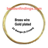 Sold Per Coil, Approx 80 to 100 Grams Wire in a Coil,  Wire thickness may slightly differ due to mechanical handwork  
Brass Metal Beading Wire, Brass Plated 24 Gauge (0.51mm)
