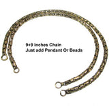 Size: 3mm, 9+9 Inches 2 chain with both side loop, Add double loop Pendants, clasps, beads etc for Making Jewellery