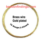Sold Per Coil, Approx 80 to 100 Grams Wire in a Coil,  Wire thickness may slightly differ due to mechanical handwork   
Brass Metal Beading Wire, Brass Plated 18 Gauge (1.02mm)