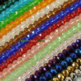 4mm Size,Roundelle (abacus) shape, Crystal glass beads, Priced Per 10 Strands,Color Assorted