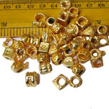 50 Pcs Pack Assorted designs, Large Hole Murano Metal Beads