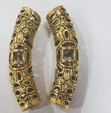 Tibetan Metal Arch Pipe and Pipe beads, make beautiful jewellery Sold By 2 Pcs Pack, Sise: 43x9mm