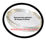 Sold Per Coil, Approx 80 to 100 Grams Wire in a Coil, Wire thickness may slightly differ due to mechanical handwork  
Silver Plated, Metal Beading Wire Size 28 Gauge (0.32mm)