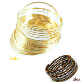 Gold Plated Memory Wire for bracelet use, Sold by 20 coil (row)
