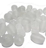 500 Gram Pkg, Plain glass beads frosted large size about 16-24mm size, Round and oval mix, Apporx 140 Pcs in a kilo.