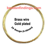 100 Grams. Brass Metal Beading Wire, Brass Plated Color, Size 26 Gauge (0.40mm)