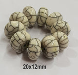 10 Pcs Pack Size about 12x20mm Resin Beads Crackle