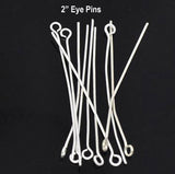 Eye Pins, 2" Long, 22 Gauge Wire, Sold Per 50 Gram Pack, About 210 Pcs to 230 Pcs