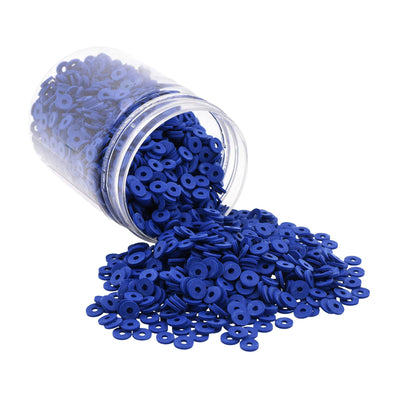 2000 PIECES PACK' 6 MM APPROX BLUE COLOR FIMO POLYMER BEADS