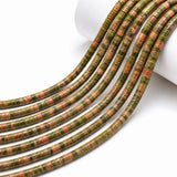 Natural Unakite Jasper Heishi Disc Beads 4x2mm – Genuine Semi Precious Gemstone Spacer Beads, 15 Inch Strand, Approx. 150–154 Beads