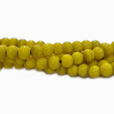 Per Line 16" Strnds, Handamde Plain Glass Beads for Jewellery Making in size about 7mm Yellow Colour Approx 68 Beads in Line