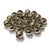 50 PIECES PACK' Premium 10mm acrylic beads with a brilliant nickel/rhodium silver finish' Lightweight and perfect for jewelry making, spacers, and crafts.