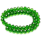 Green Crystal Glass Faceted Rondelle Beads 10x8mm | Transparent Green Abacus Tyre Shape | 68–70 Beads Per Strand | Premium Jewelry Making Beads