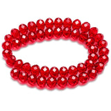 Red Crystal Glass Faceted Rondelle Beads 10x8mm | Transparent Ruby Red Abacus Tyre Shape | 68–70 Beads Per Strand | Premium Jewelry Making Beads