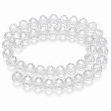 Clear Crystal Glass Faceted Rondelle Beads 10x8mm | Transparent White Abacus Tyre Shape | 68–70 Beads Per Strand | Premium Jewelry Making Beads