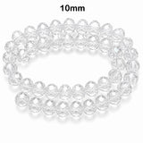 Clear Crystal Glass Faceted Rondelle Beads 10x8mm | Transparent White Abacus Tyre Shape | 68–70 Beads Per Strand | Premium Jewelry Making Beads
