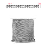 2 meters best quality of thin Rhodium Steel plated jewelry making chain, Tarnish Resistance