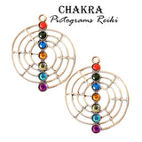 2 Pcs Pkg. Seven Chakra charms pendant for jewelry making Silver in size about 40mm