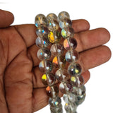 Per Strand/Line 12mm AB Clear Gray Rainbow Crystal Glass Beads, Approx 42~44 Beads in 16 inches ling