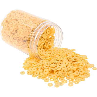 2000 PIECES PACK' 6 MM APPROX YELLOW COLOR FIMO POLYMER BEADS