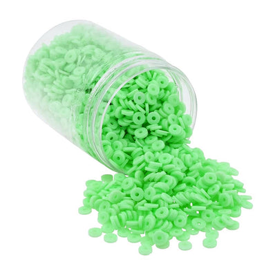 2000 PIECES PACK' 6 MM APPROX PARROT GREEN COLOR FIMO POLYMER BEADS
