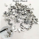 Rhodium Steel, 200 PCS SMALL SIZE CORD END TIPS CRIMP FINDINGS FASTENER JEWELRY MAKING RAW MATERIALS