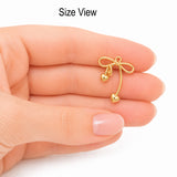 10pcs Gold Bow with Heart Dangle Charms, Ribbon Bow Heart Pendant Charms, Cute Bowknot Charms for Bracelet Necklace Earrings DIY Jewelry Making Findings