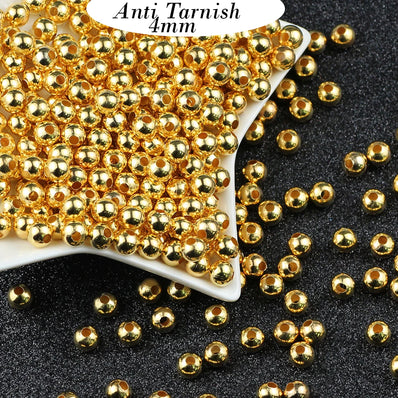 1000 Gold Plated Round Crimp Beads 2mm 3mm 4mm Findings
