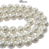 33~34PCS/STRAND-LINE NATURAL ITALIAN SHELL PEARL BEADS ROUND LOOSE SPACERS FOR DIY NECKLACE BRACELET JEWELRY MAKING BEADING SUPPLIES IN SIZE ABOUT 12MM