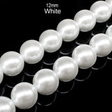 White Glass Pearl Round Bead Strands High quality triple quoted , approx 72 Pcs, Strands line approx 32 Inches