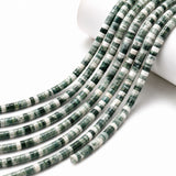 Natural Green Tree Agate Heishi Disc Beads 4x2mm – Genuine Semi Precious Gemstone Spacer Beads, 15 Inch Strand, Approx. 150–154 Beads