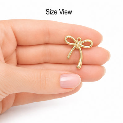 10pcs Silver Ribbon Bow Charms, Minimalist Bowknot Pendant Charms, Open Bow Charms for Bracelet Necklace Earrings DIY Jewelry Making Findings