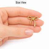 10pcs Gold Ribbon Bow Charms, Minimalist Bowknot Pendant Charms, Open Bow Charms for Bracelet Necklace Earrings DIY Jewelry Making Findings